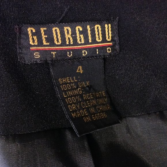 Vintage Georgiou Studio Silk Jacket Tunic Womens 4 - Picture 5 of 5